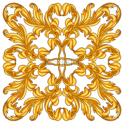巴洛克风格的装饰花卉瓷砖。