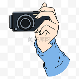 单手手持卡通相机拍照