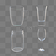 3D立体C4D透明玻璃杯酒杯水杯套图