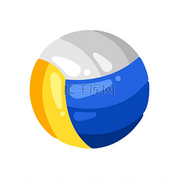 游戏图标装备图片_扁平风格的排球标志造型运动装备