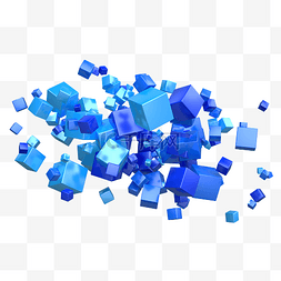 立体方块漂浮素材图片_3D立体漂浮几何图形