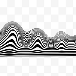 黑白波条纹欧普艺术抽象运算艺术