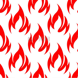 白色背景上带有炽热红色火焰的火