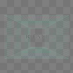 透视网格图片_立体空间绿色透视线条网格
