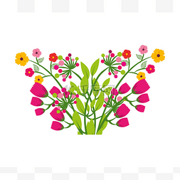 植物开花结果图片_花植物装饰孤立的图标