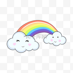 卡通装饰云朵图片_可爱彩虹装饰元素
