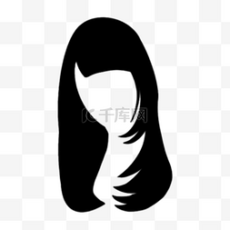 齐头发型图片_黑色女士头发中长齐刘海发型
