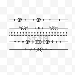 矢量复古花纹底纹图片_分割线图案