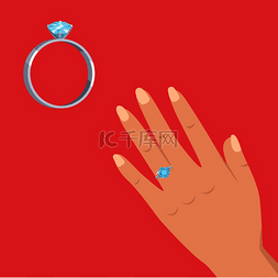 宣言矢量图片_女人的手腕上戴着珍贵的戒指，在