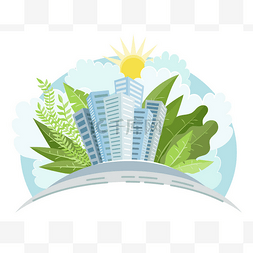 的城市绿色图片_具有环境保护背景的工业可持续发