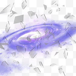 紫色宇宙星空图片_紫色星空银河太空玻璃破碎
