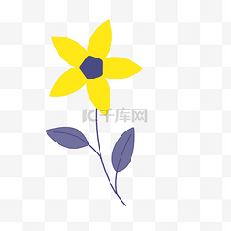春天花朵图案图片_黄色五角可爱春天花朵