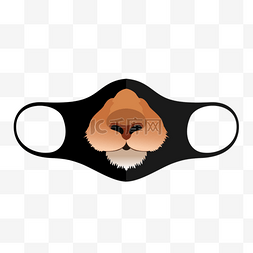 棕色狮子可爱动物嘴巴口罩