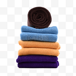 紫色布料图片_纯棉家居紫色干燥毛巾卷