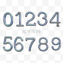 7.1图片_酸性金属彩色立体数字