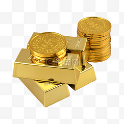 硬币宝藏金块货币金币堆