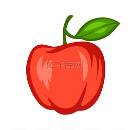 成熟苹果图片_成熟苹果的卡通插图。