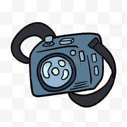 相机旅行图片_灰色卡通相机旅行水彩剪贴画