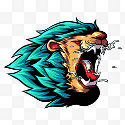张嘴的动物图片_游戏光效炫酷的狮子