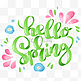 春季你好春天hellospring花体字