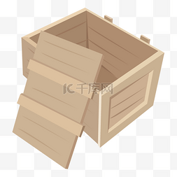 箱子木板图片_打开的木头箱子