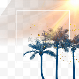 阳光椰树棕榈树植物边框