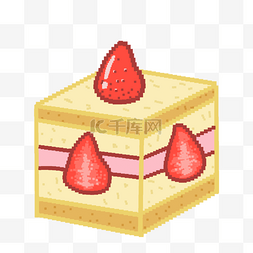 夹心水果蛋糕图片_草莓水果蛋糕像素风格