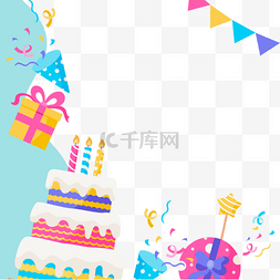 边框生日图片_卡通生日facebook社媒帖子创意