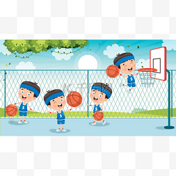 外面漆黑图片_小孩子在外面打篮球