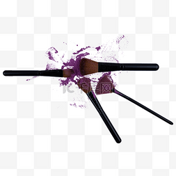 黑色刷子紫色粉末化妆刷