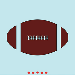 美式足球球设置图标。