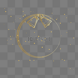圆形圣诞节边框图片_冬天金色圆形边框