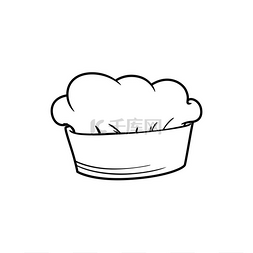 白色厨师图片_面包师帽隔离轮廓图标矢量线性厨