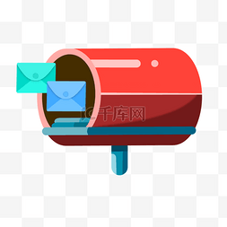 邮箱邮件概念立体红色收件箱