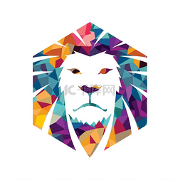 狮子头矢量标志模板创意插图动物