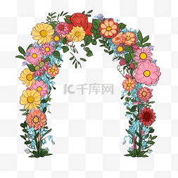 背景拱门图片_由鲜花组成的婚庆拱门