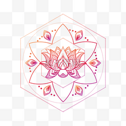 莲花抽象图片_六边形花朵状几何抽象光效莲花