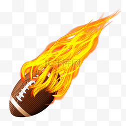 创意火焰足球图片_橄榄球燃烧火焰火光热烈光球发光