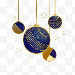 抽象圆形花纹金色图片_圣诞节装饰球抽象几何图形金色
