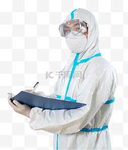 医生戴口罩图片_抗疫疫情医生拿着文件夹侧面