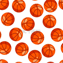 与平面样式的红色篮球球的无缝模
