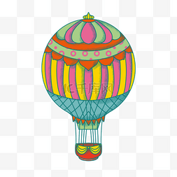 复古热气球圆形色彩丰富
