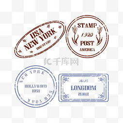 装饰棕色贴画图片_邮票邮戳老式印章