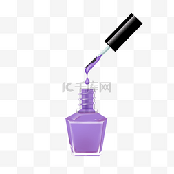 开盖紫色方瓶指甲油剪贴画