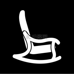 艺术家具图标图片_摇椅白色图标.. 摇椅是白色图标。