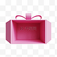 3DC4D粉红色立体礼物盒边框