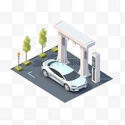 新能源汽车素材图片_新能源汽车充电服务交通工具