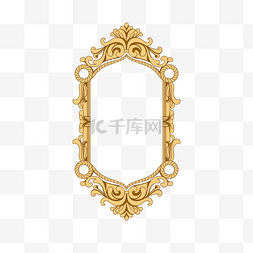 金色时尚元素图片_复古金色镜框欧式花纹边框