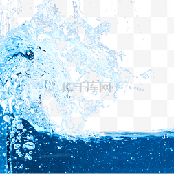 水流动态图片_蓝色摄影图飞溅海浪