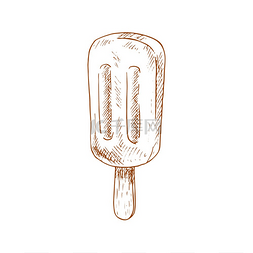 爱斯基摩人图片_香草或巧克力冰淇淋棒上的独立草